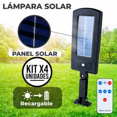 ENERGY PLUS - Set x4 Lámpara Solar Exterior con Control Resistencia Agua