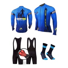 GENERICO - Uniforme Ciclismo Jersey Pantaloneta Medias Badana GEL20D MTB ES VIDA