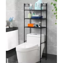 GENERICO - Estantes Armario Mueble Organizador Baño Inodoro Metal Acero Color Negro