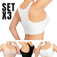 GENERICO - Top Bralette Tipo Mariposa Invisible Sin Costuras - Pack X 3