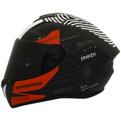 SPARTAN - CASCO MOTO DRAKEN FINGERPRINT ROJO MATE TALLA M