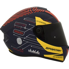 SPARTAN - CASCO MOTO DRAKEN FINGERPRINT AZUL MATE TALLA S