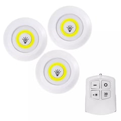 GENERICO - Lamparas Luz Led X3 Fria Portatil Inalambricas Adhesivas + Control