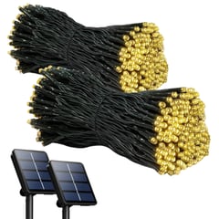 MILOPTS - Luces Pro Navidad Panel Solar Cable Verde 30 Metros 300 Led Cálida Ama