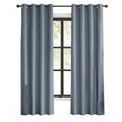 CASATUA - Cortinas Blackout 100% 2Paños 140x220 Lino Doble - Azul