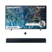 SAMSUNG - Combo Televisor + Barra - 50 pulgadas QLED 4K QN50Q60DA - Barra de sonido HWC400,