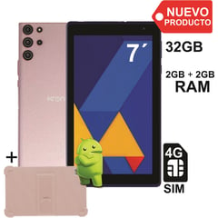 KRONO - Tablet 7 Pulgadas Sim Card 2GB RAM 32GB Android 13 Rosado