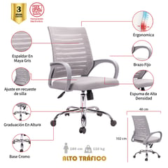 MUEBLESYA - Silla De Oficina Junin Marco Gris