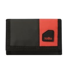 TOTTO - Billetera Contrast Qui con RFID Blocker Negra/Roja Mediana