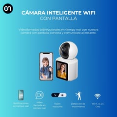 GENERICO - Camara De Seguridad Wifi 360 Video Llamada Con Pantalla biodireccional