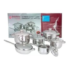 SWISSHOME - Batería De Cocina Ollas En Acero Quirúrgico 12pz