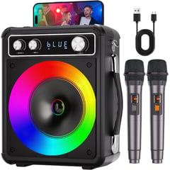 GENERICO - Máquina de karaoke,altavoz portátil karaoke Bluetooth con 2 micrófonos