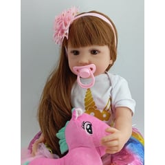 JUGUETERIA EXPRESS - Muñeca Bebe Realista Silicona Y Accesorios 55cm Alto