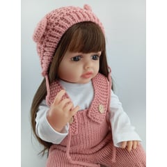 JUGUETERIA EXPRESS - Muñeca Bebe Realista Silicona + Accesorios 55cm Alto