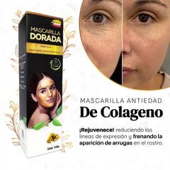 IMAGENCIT - Mascarilla Facial Dorada Antiedad Antiarrugas Natural Con Colageno