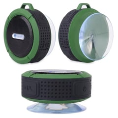 MUSIC - Parlante Bluetooth radio impermeable antishock soporte bici verde