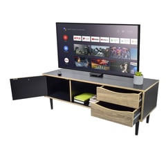 TOPLIVING - Mueble para TV Rack Minimalista con Cajones y Puerta Negro