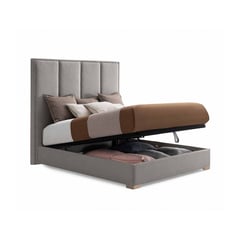 PLUMA HOME - Cama Baul + Colchón Ortopedico 140 x 190 cm + 2 Alm + Protect