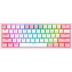 REDRAGON - Teclado Gamer Fizz K617 RGB Switches Rojos Blanco Rosa