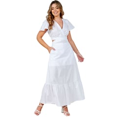 LEG LEGREENY - Vestido Blanco Largo Para Mujer LeGreeny