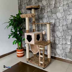 CATLIKE - Gimnasio Rascador Para Gatos Ref Cuna Beige Animalprint