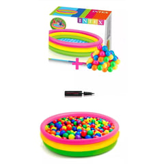 GENERICO - Piscina Inflable 147cm X 33cm + 200 Pelotas + Inflador