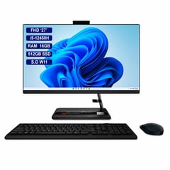 LENOVO - Todo en uno AIO 27" i5-12450H 64GB RAM 1 TB SSD Negro win 11pro.