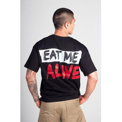 HAKISTORM - Camiseta oversized 100% algodón Eat me Alive