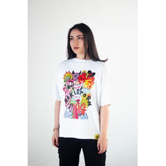 HAKISTORM - Camiseta oversized 100% algodón Monsters White