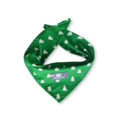 WAWAW - Pañoleta para perro talla XL Verde Árboles Blancos Navidad 2024