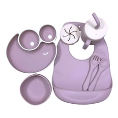 GENERICO - Set Vajilla Bebe Silicona Kit 9pcs Alimentacion Plato Babero