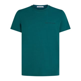 CALVIN KLEIN - Camiseta verde slim con logo institutional