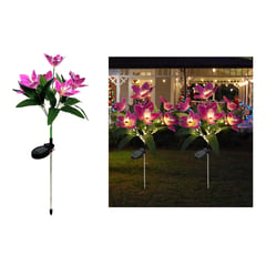 GENERICO - Luces Solares Led Navideñas luz Decorativa Flores orquídea morada