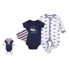 HUDSON - Conjunto Set 3 Piezas Eneterizo Body Mameluco Ropa Bebe Niño