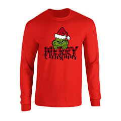 GENERICO - CAMIBUSO NAVIDAD GRINCH NAVIDAD MERRY CHRISTMAS CAMISETA MANGA LARGA