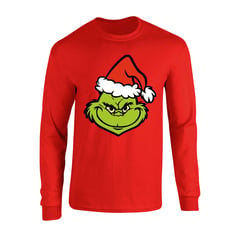 GENERICO - CAMIBUSO DUENDE DE NAVIDAD GRINCH CAMISETA MANGA LARGA