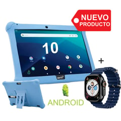 GENERICO - Tablet 10 Pulgadas Android 11 2GB RAM 32GB Estuche Silicona + Reloj Inteligente