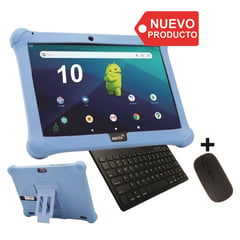 GENERICO - Tablet 10 Pulgadas Android 11 32GB 2GB RAM + Teclado y Mouse Azul