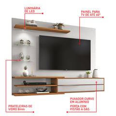 MULTIMUEBLES - PANEL 1115 PARA TV 60 NOGAL BLANCO