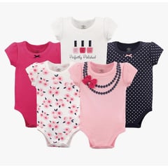 HUDSON - Set De Bodies Mamelucos Para Bebe Niña 100% Algodon Pack X5