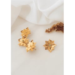 GENERICO - Aretes Earcuff en bronce con baño en oro de 24 kt - Earcuff