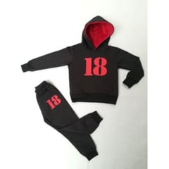 GENERICO - Conjunto niño buzo y pantalon 18 negro sudadera