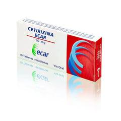 ECAR - Cetirizina x 10mg - Caja x 10 tabletas