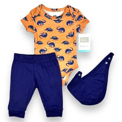 HUDSON - Conjunto 3 Pcs Ropa Para Bebe Niño baby 100% Algodon