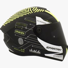 SPARTAN - CASCO MOTO DRAKEN FINGERPRINT NEGRO MATE TALLA M