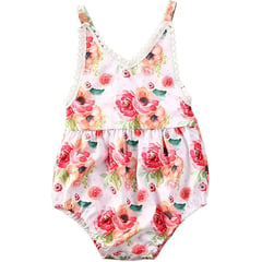 GENERICO - CONJUNTO DE ROPA DE BEBE NIÑA ASOLEADOR CON DISEÑO FLORAL