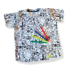 MERRYMAKERS - Camiseta coloreable niños Colombia - Blanco