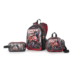 TOTTO - Combo Escolar Speed Biker Morral + Lonchera y Cartuchera