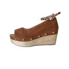 LOU - Sandalias en plataforma mujer PA moda miel