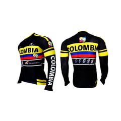 GENERICO - Jersey Maillot Lycra Ciclismo Colombia Negro Ruta MTB